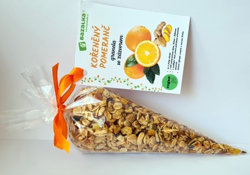 VEGAN granola Kořeněný pomeranč se zázvorem 100 g Bazalka PREMIUM